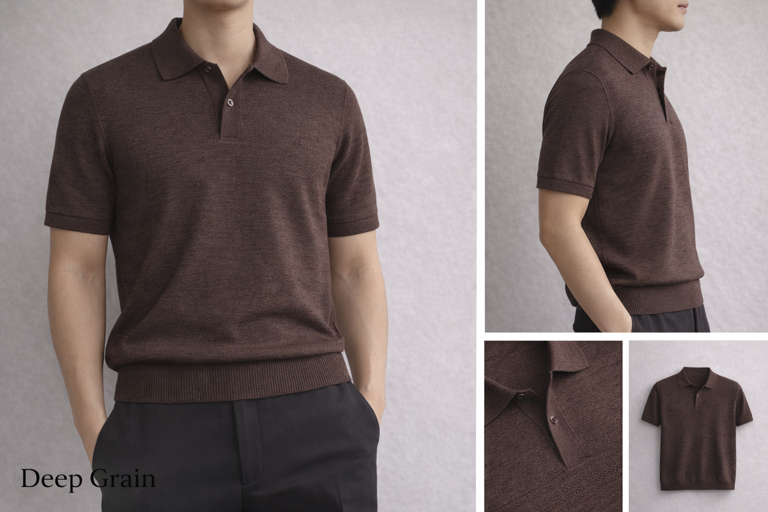 Áo polo Deep Tone – Nâu chocolate