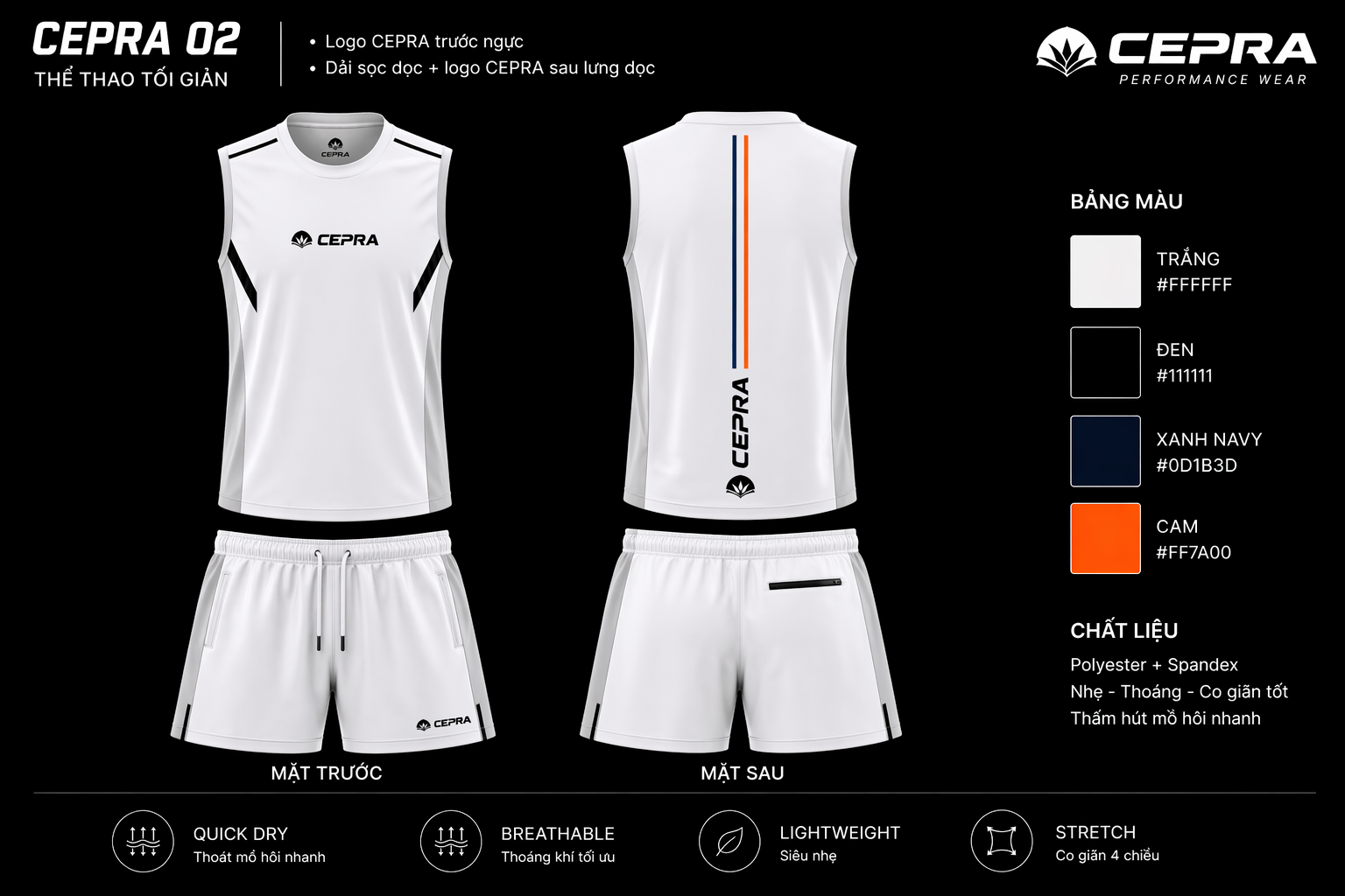 CEPRA 02 – Bộ ba lỗ trắng/cam